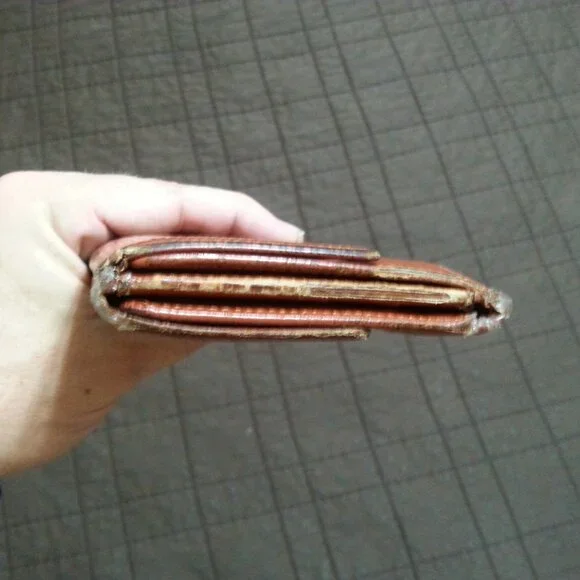 Vintage LV Louis Vuitton Epi Leather Cognac Wallet Trifold Orange Brown women's - Picture 8 of 16